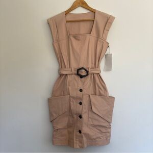 Fiorucci Square neckline belted waist and button up skirt Size: M/40IT